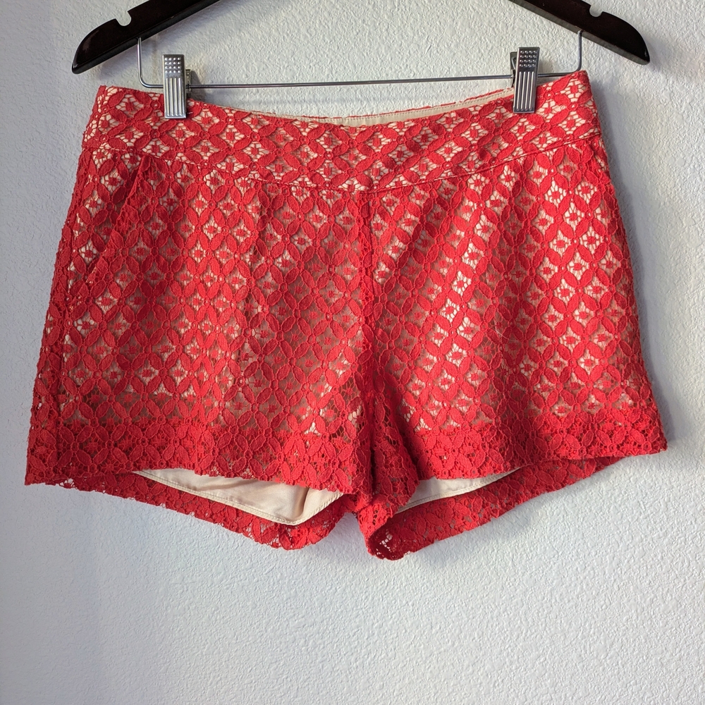 Kensie Coral Lace High Waist Shorts